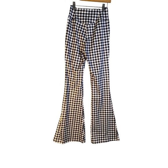 HALARA High Waisted Crossover Vintage Plaid Casual Super Flare Pants Plaid Small - Picture 5 of 8
